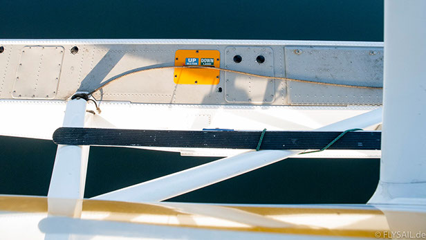 Das Wasserflugzeug während eines Rundfluges über den Ochseninseln in der Flensburger Förde.